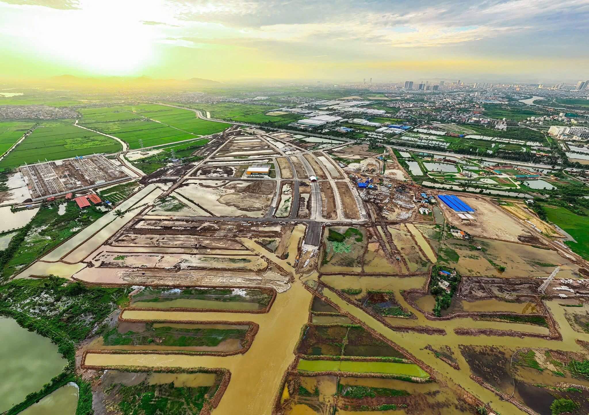 Tiến độ xây dựng dự án Vinhomes Golden City - tháng 5/2025 4 hạ tầng mặt bằng đang thi công